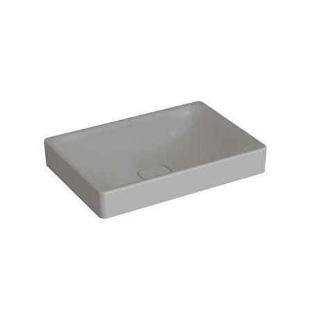 VitrA Metropole 7535B076-1398 Dikdörtgen Çanak Lavabo, 60cm, Mat Taş Gri